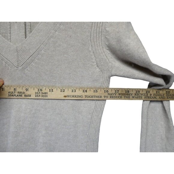 Banana Republic Filpucci Wool Cashmere Sweater Button Up Back V Neck Sz S Tan - Picture 7 of 10